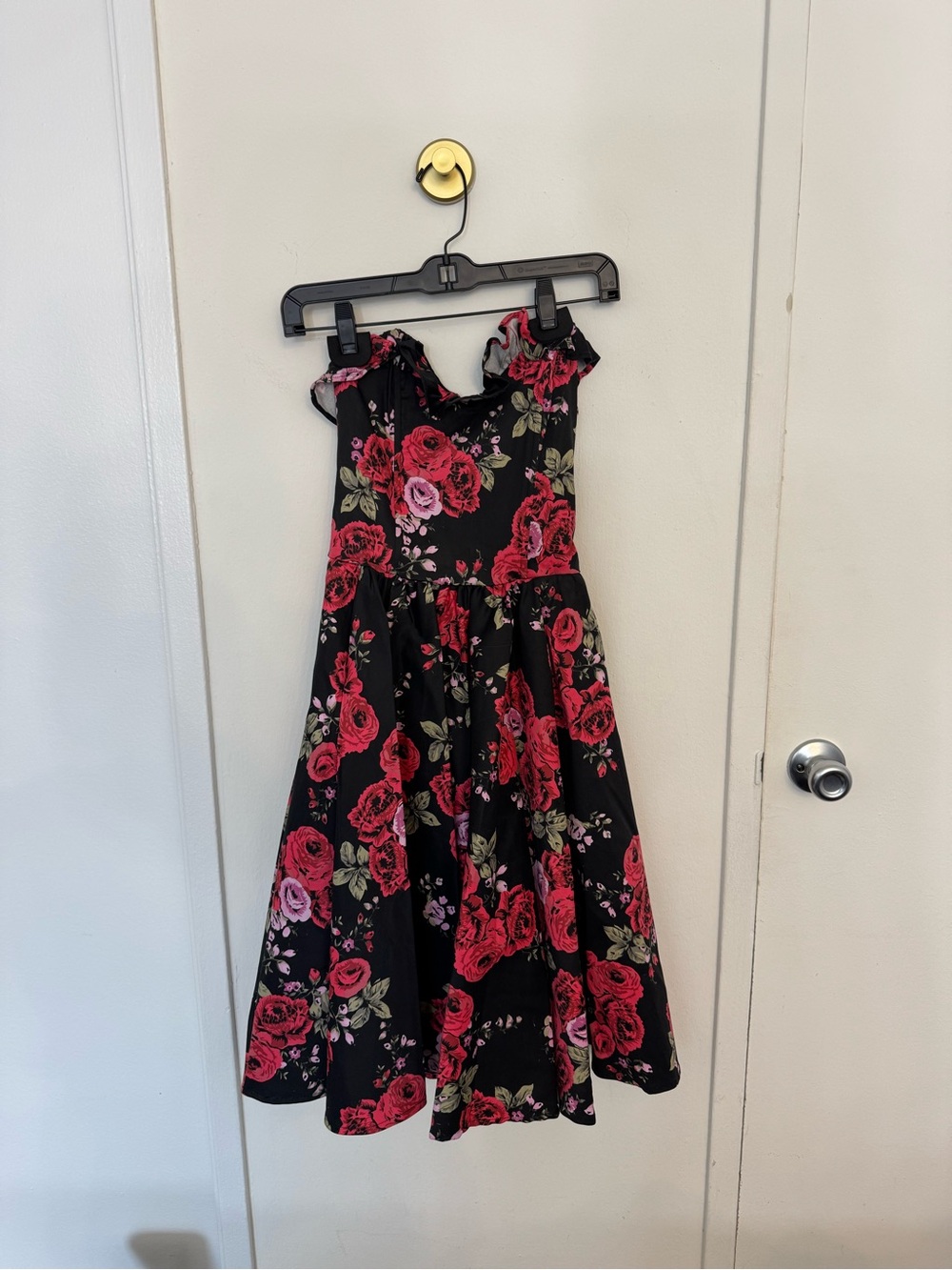 Laura Byrnes Corset Dress with Red Roses Size S